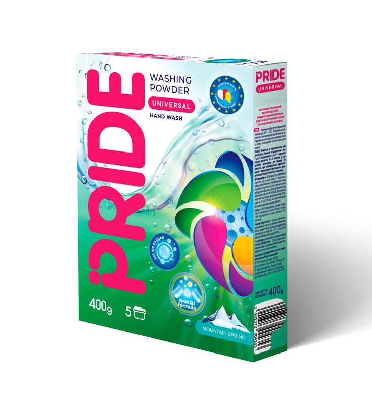 Порошок для прання PRIDE Universal Mountain Spring 0,4 кг.